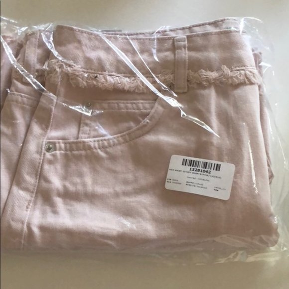 TOPSHOP Raw Waist Cutoff Shorts Blush - Picture 4 of 5